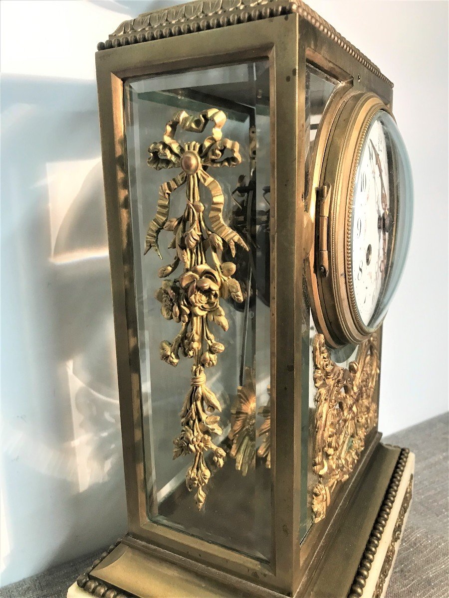 19th Century Louis XVI Style Cage Clock-photo-4