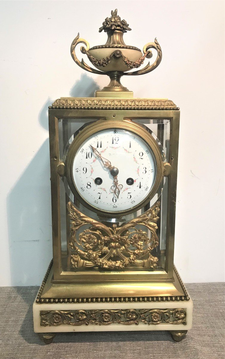 19th Century Louis XVI Style Cage Clock