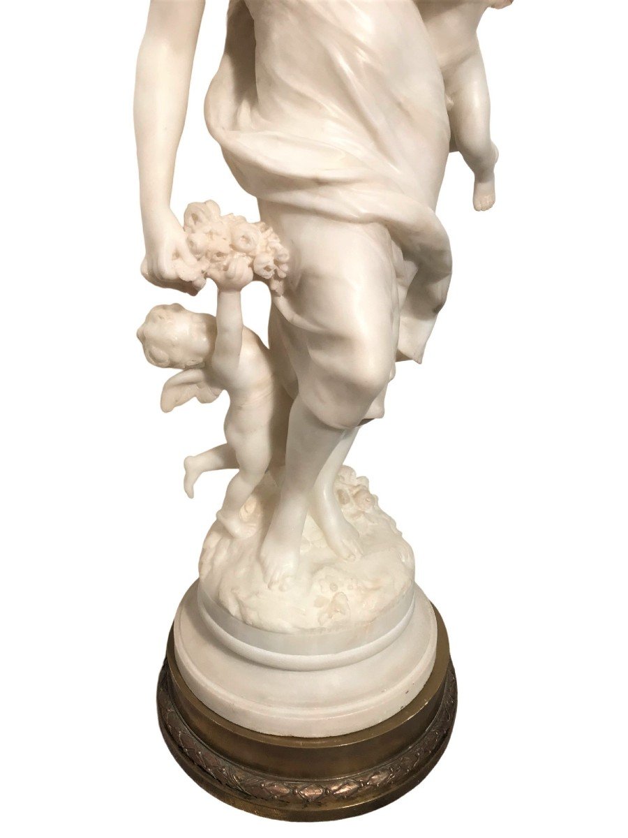 Sculpture marbre par Auguste Moreau la toilette de Vénus XIXème siècle-photo-1