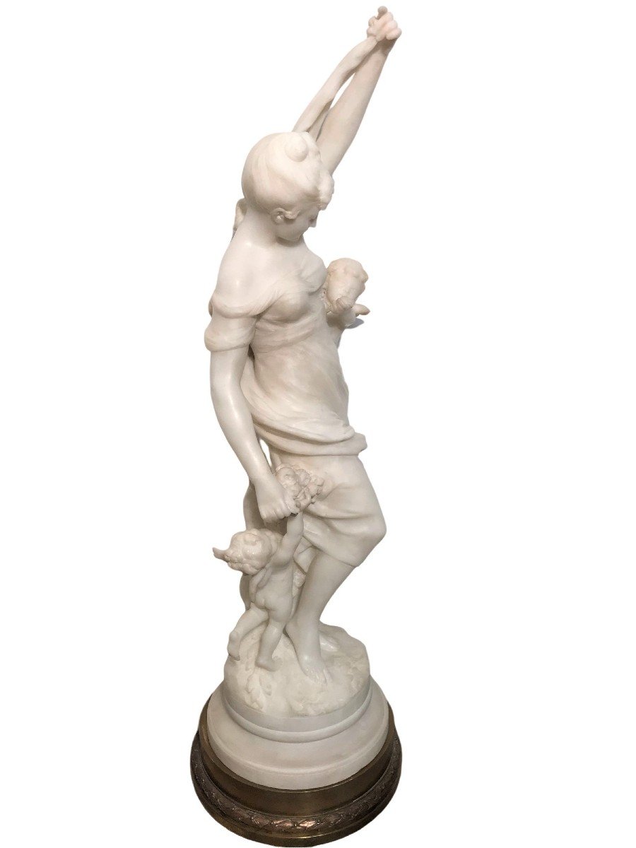 Sculpture marbre par Auguste Moreau la toilette de Vénus XIXème siècle-photo-4