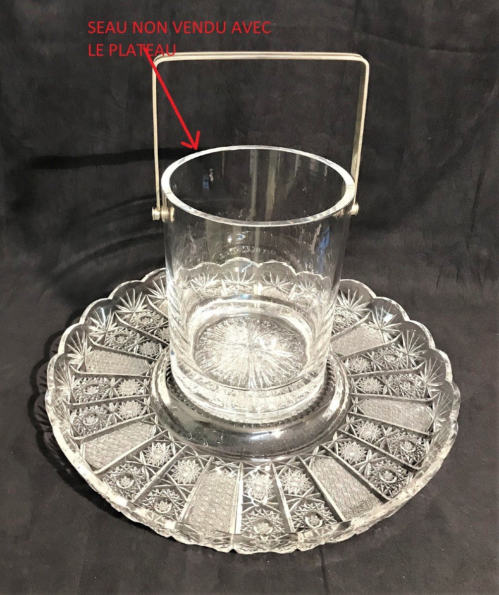 20th Century Cut Crystal Table Center Tray-photo-3