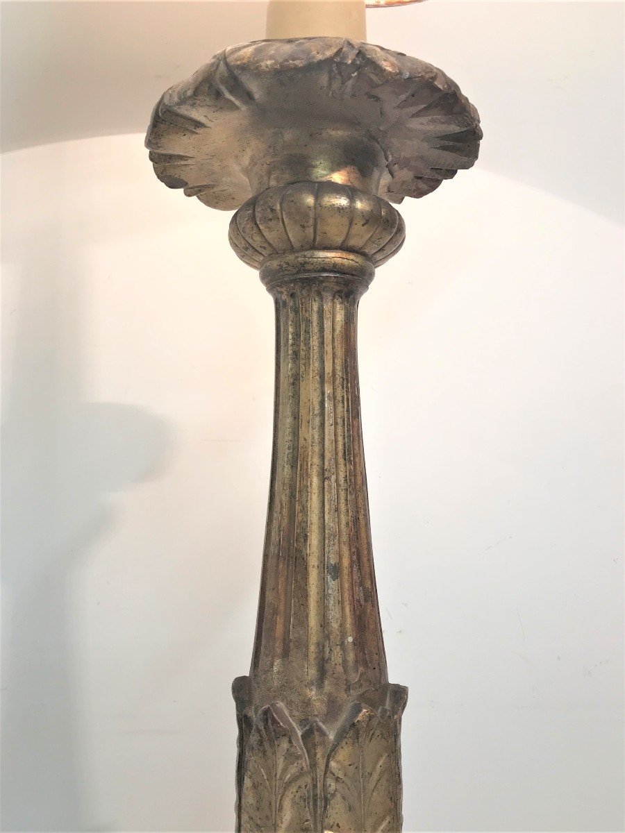 Lampadaire en bois doré époque fin XIXème siècle-photo-3