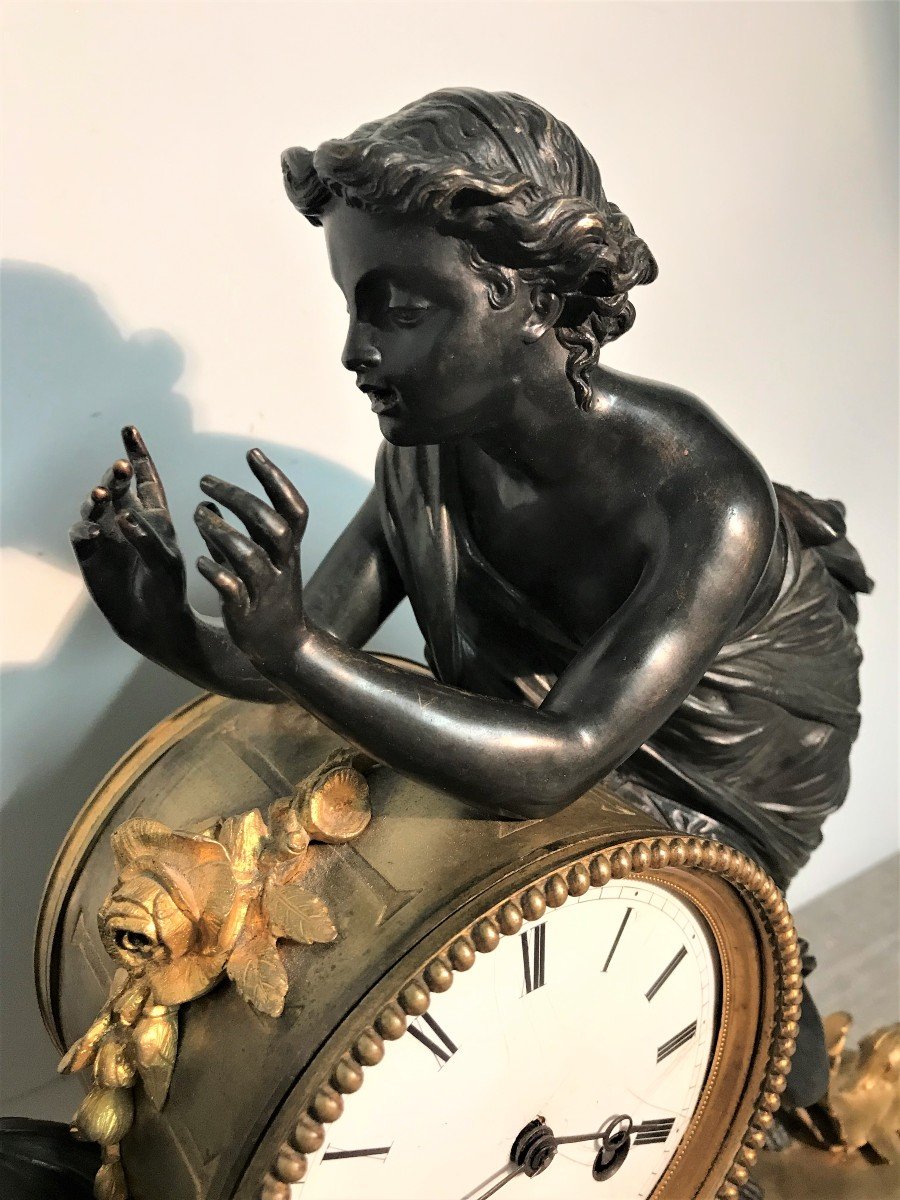 Pendule romantique en bronze époque Napoléon III-photo-2