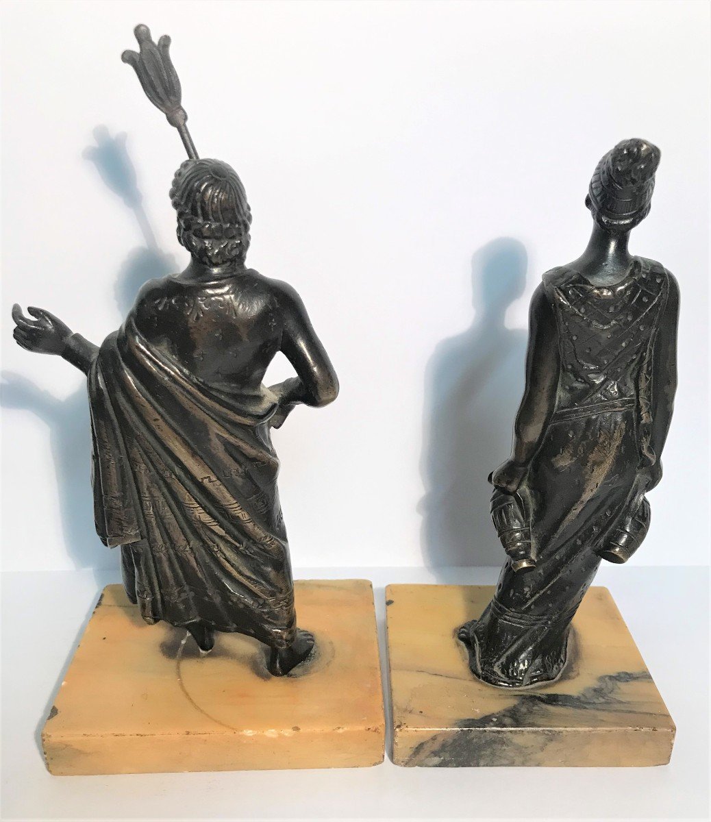 Deux bronzes XIXème siècle personnages de la Grèce Antique-photo-2