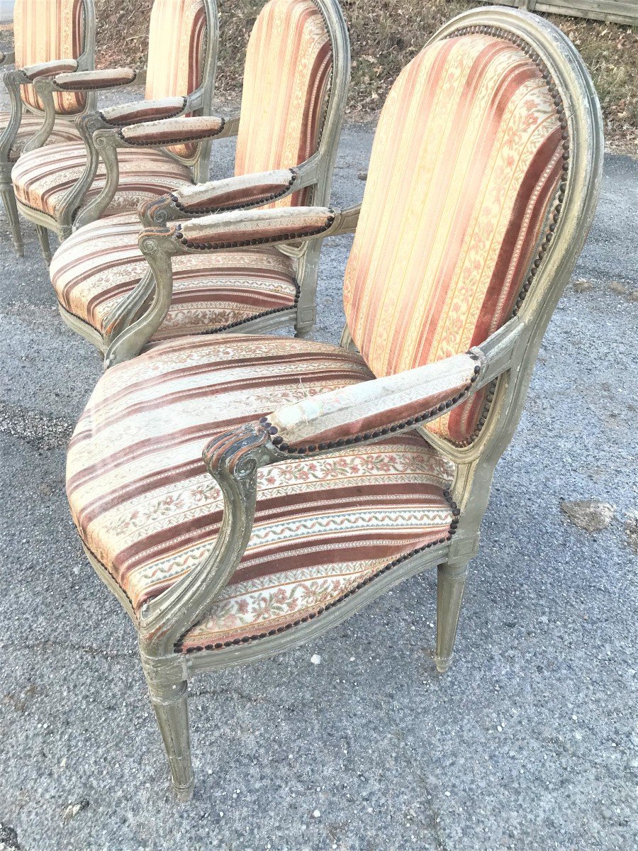 Quatre fauteuils à la reine style Transition 19 ème-photo-1
