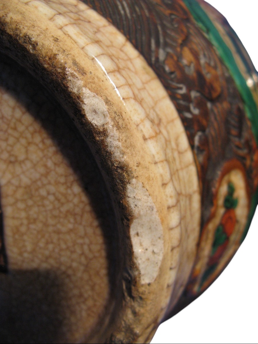 Paire De Vases Nankin Porcelaine Et Bronze Fin XIX Eme Signe En Dessous -photo-4