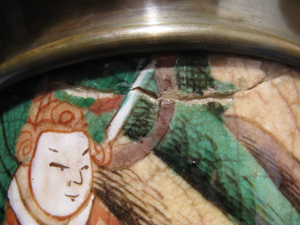 Paire De Vases Nankin Porcelaine Et Bronze Fin XIX Eme Signe En Dessous -photo-7