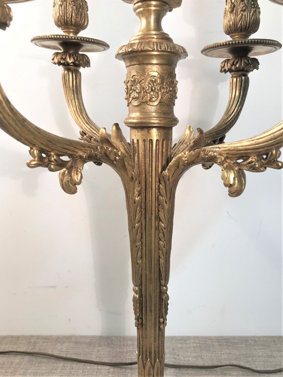 Large Pair Of Louis XVI Style Bronze Candelabra-photo-4