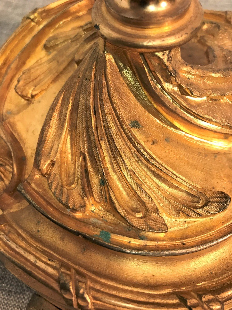 Large Pair Of 19th Century Gilt Bronze Candelabra-photo-6