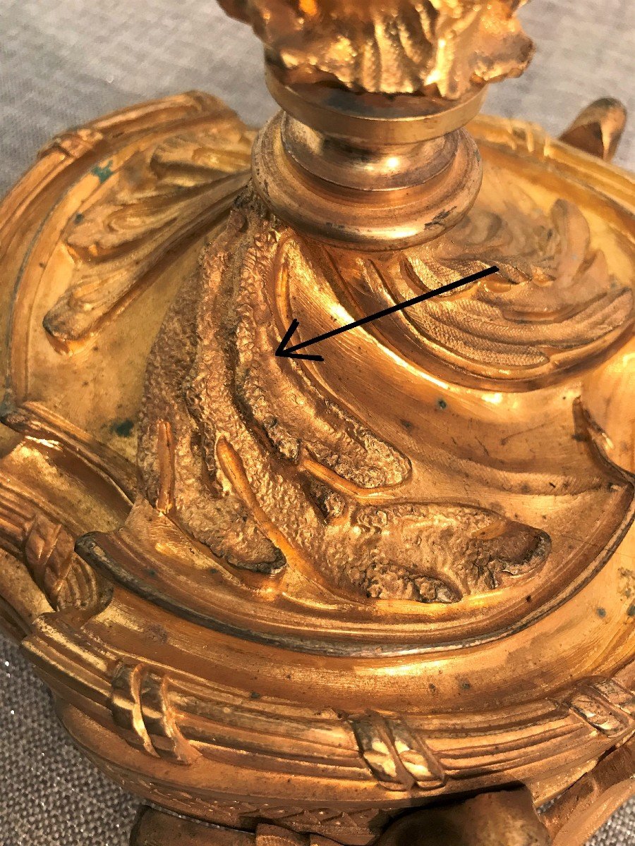 Large Pair Of 19th Century Gilt Bronze Candelabra-photo-7