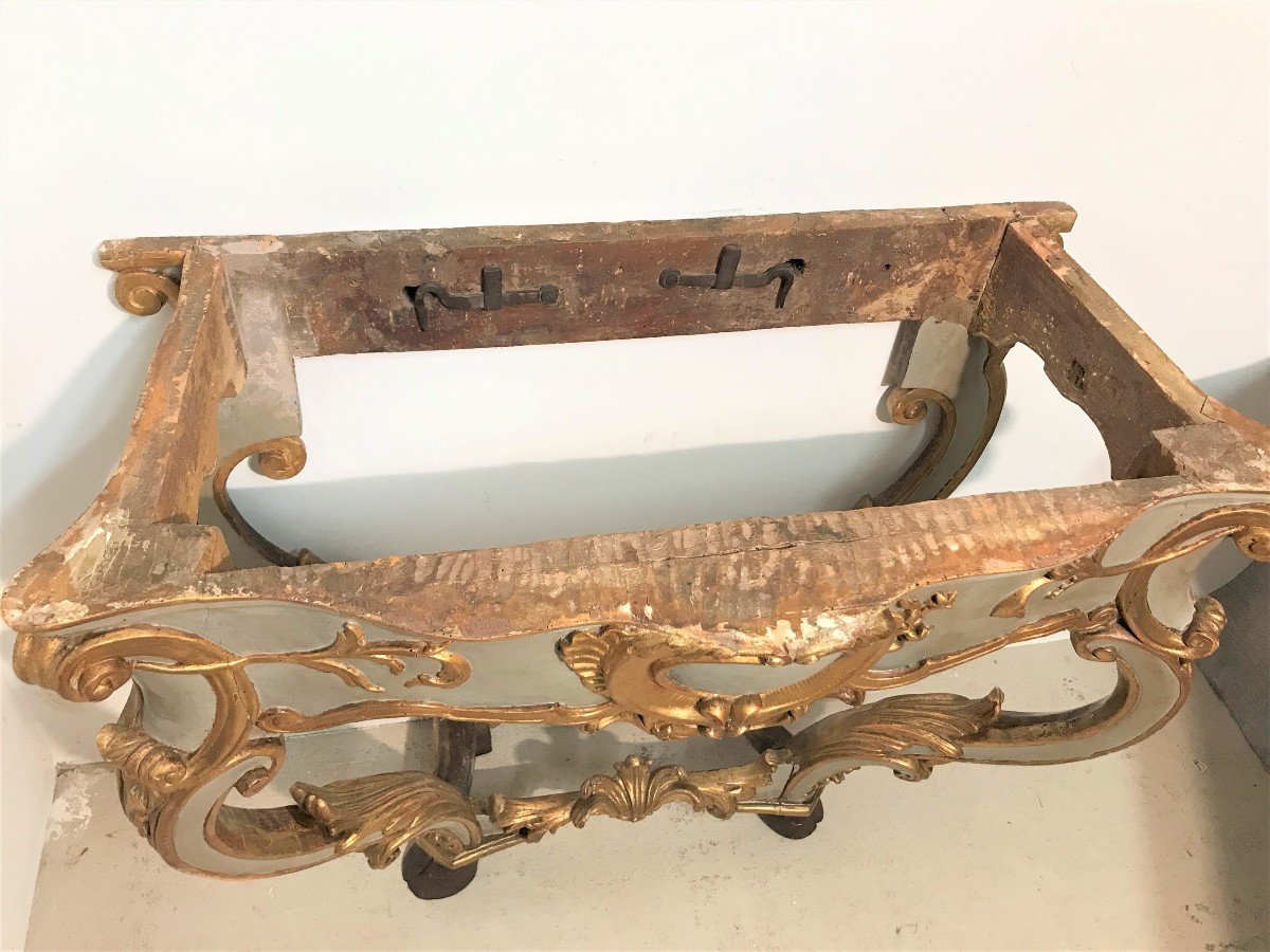 Louis XV Console In Carved Wood, Early 18th Century-photo-6