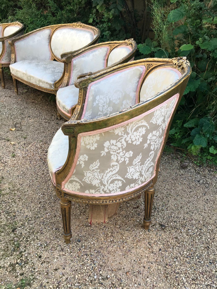 Salon dor&eacute; de style Louis XVI &eacute;poque XIX&egrave;me si&egrave;cle-photo-2