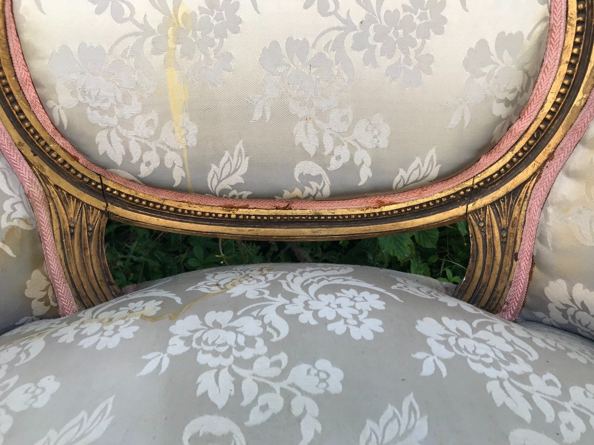 Salon dor&eacute; de style Louis XVI &eacute;poque XIX&egrave;me si&egrave;cle-photo-7