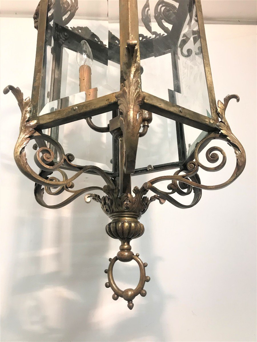 Large Bronze Lantern, Napoleon III Period-photo-3