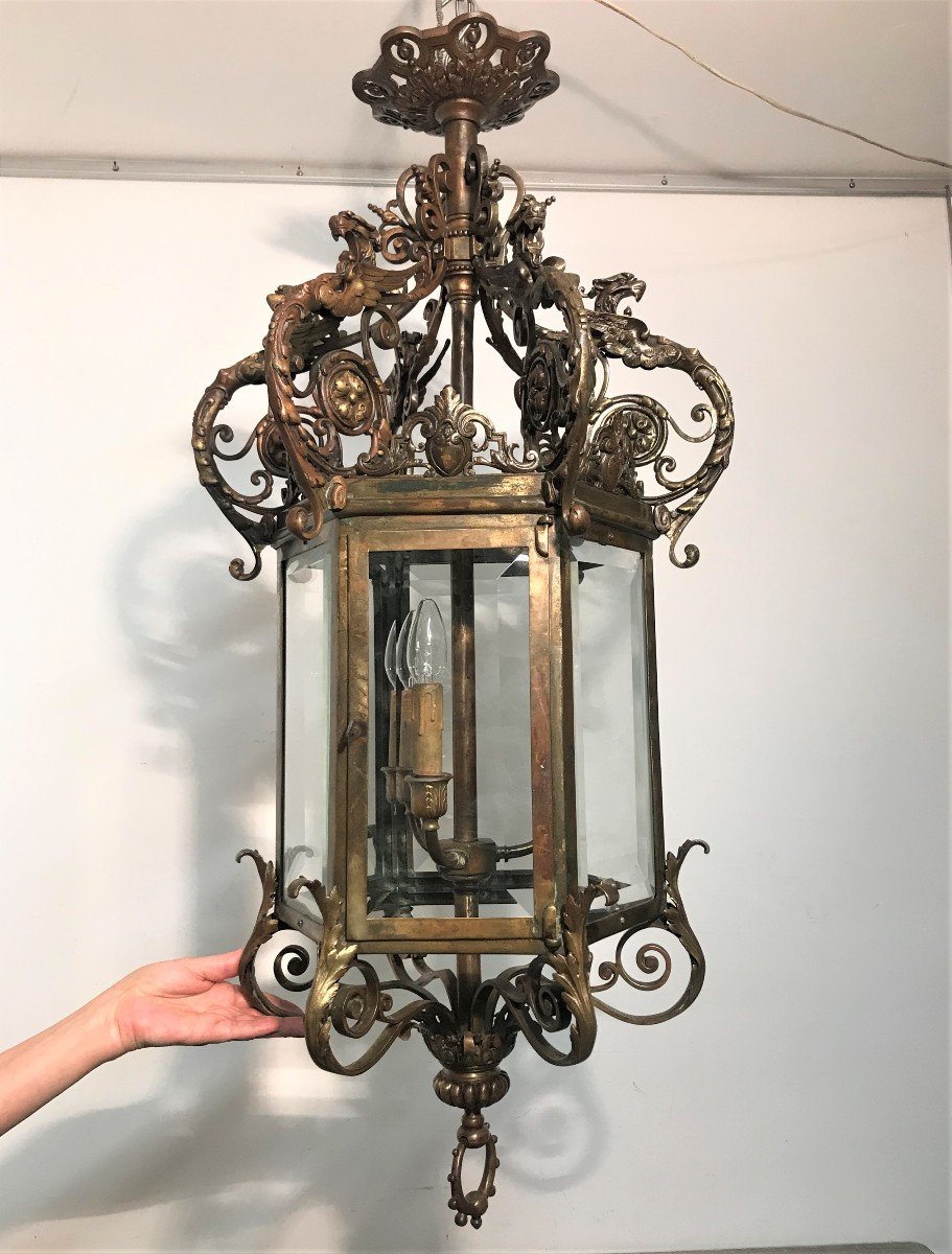 Large Bronze Lantern, Napoleon III Period