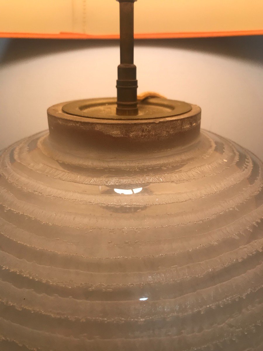 Lampe boule en verre Daum Nancy France XXème siècle-photo-4