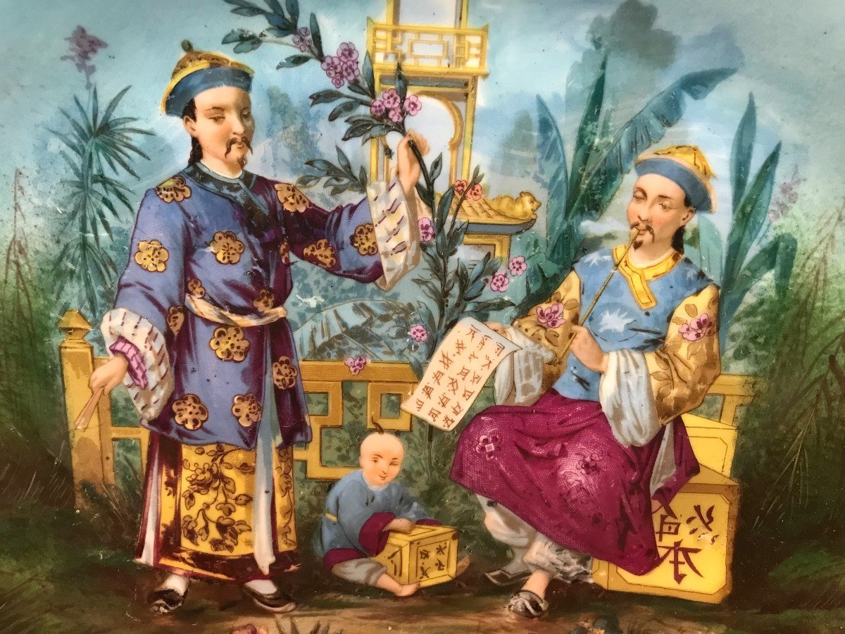 Chinese Dish In 19th Century Limoges Porcelain-photo-3