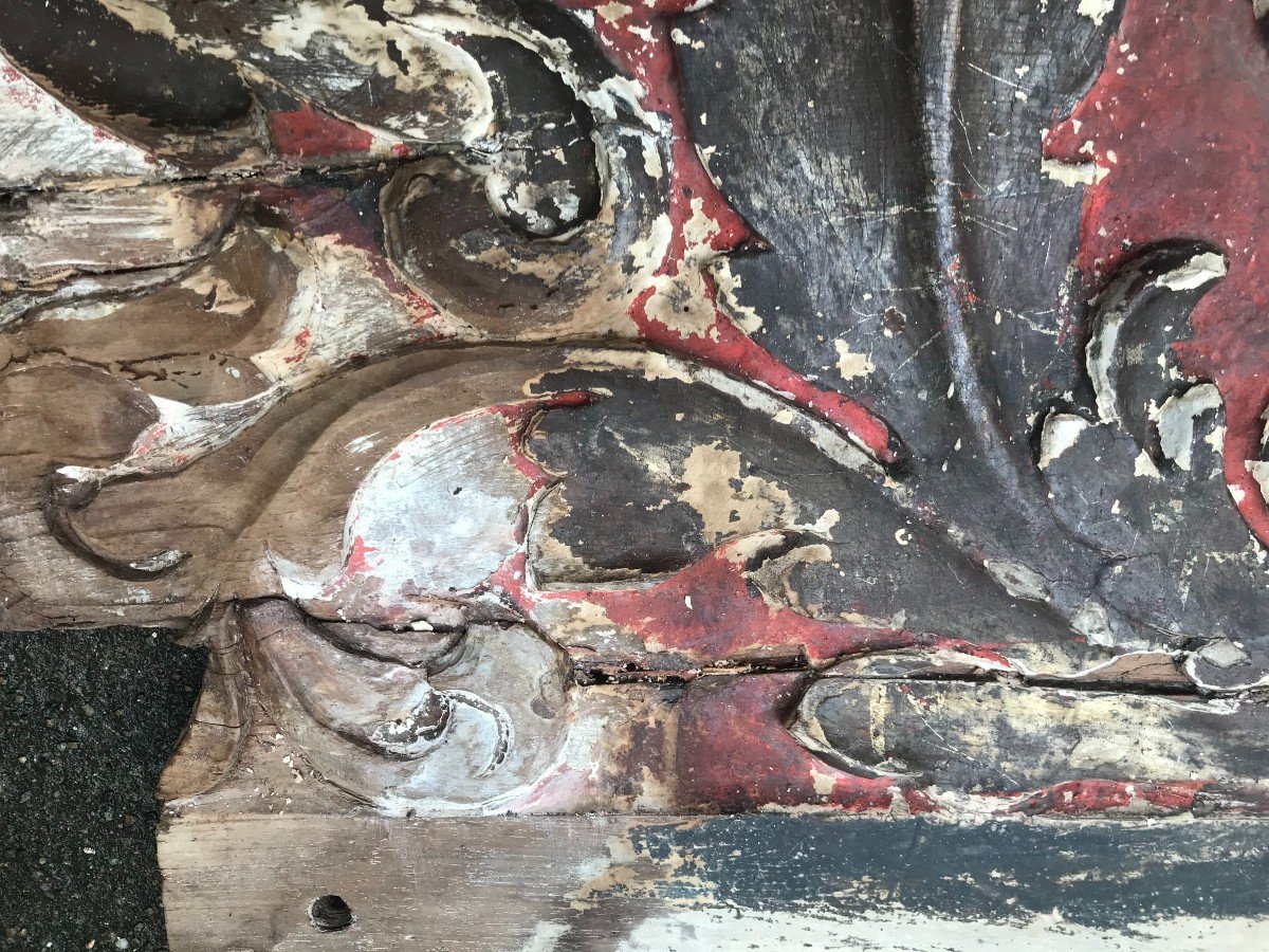 Large Carved Walnut Panel 18th Century-photo-1