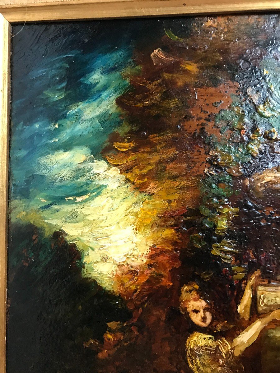 Oil Painting On Panel Adolphe Monticelli-photo-2