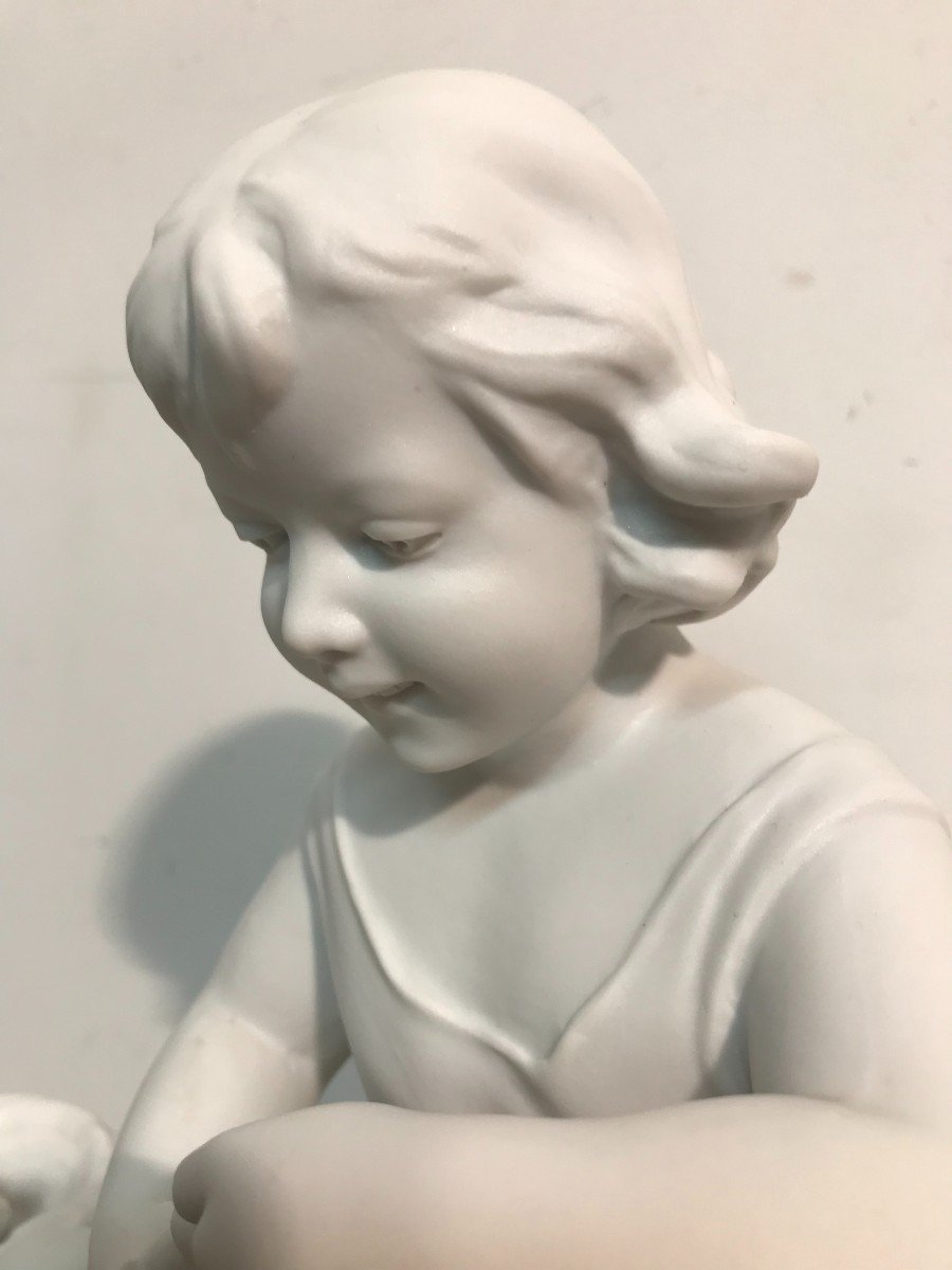 Biscuit And Bronze Girl With Birds By Luighi Salésio-photo-1