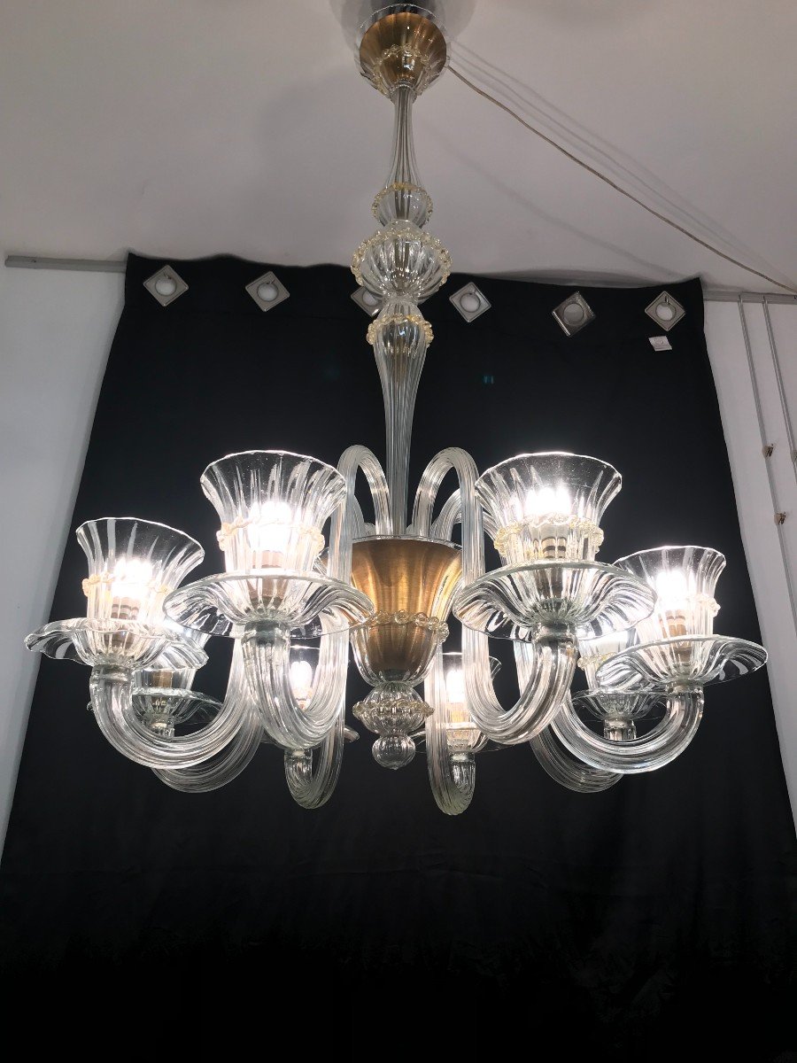 Grand Lustre En Verre De Murano-photo-2