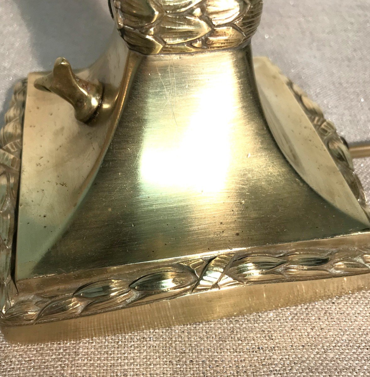 Art Deco Period Bronze And Glass Lamp-photo-5