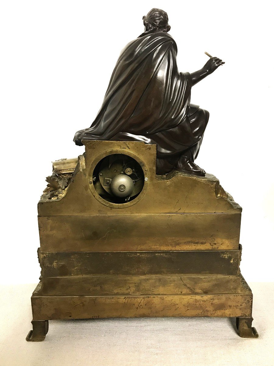 Grande pendule bronze" Hippocrate" époque Restauration-photo-5