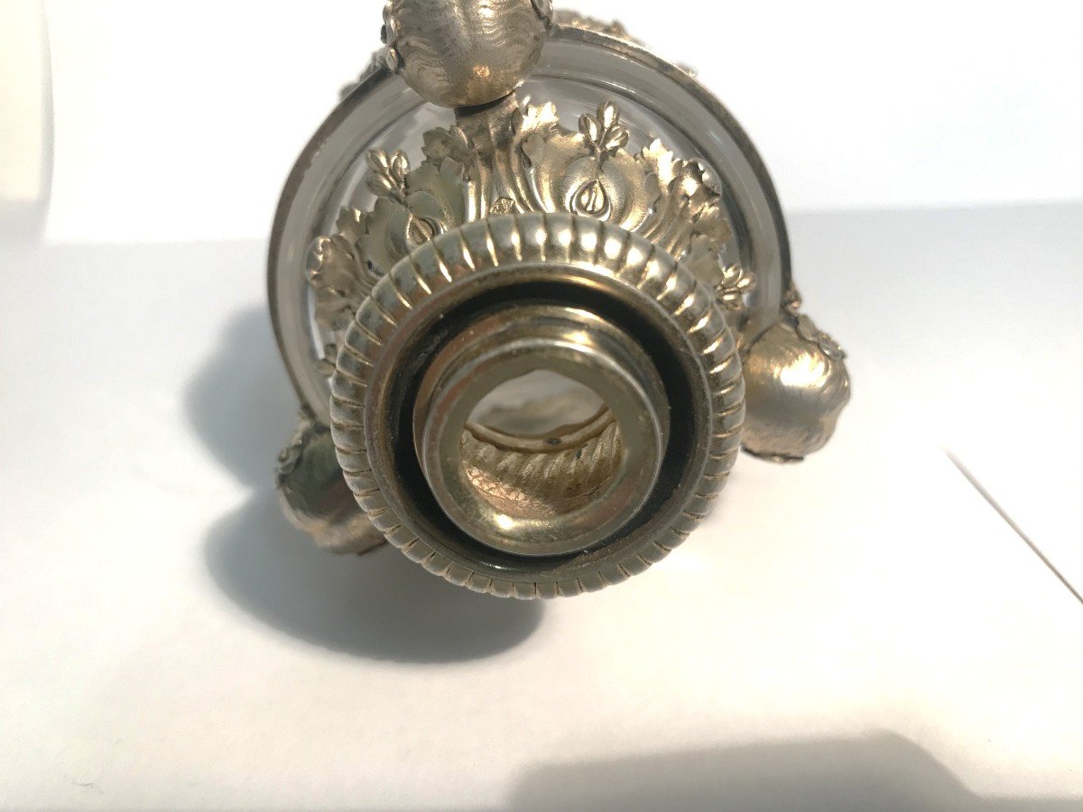 Flacon lampe Berger ? argent et cristal maison Tixier Deschamps Paris XIXème siècle-photo-8