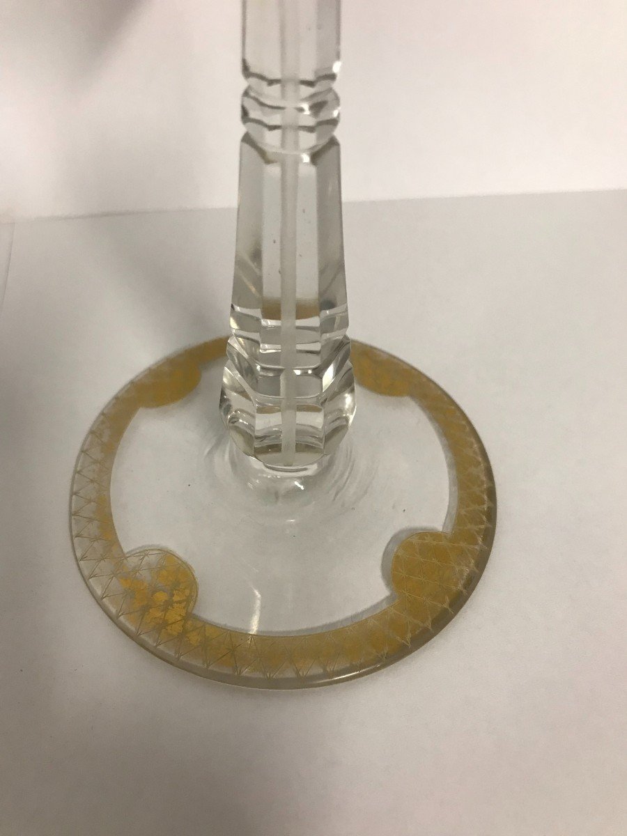 Verre Baccarat ? en cristal taillé d'une Iris-photo-4
