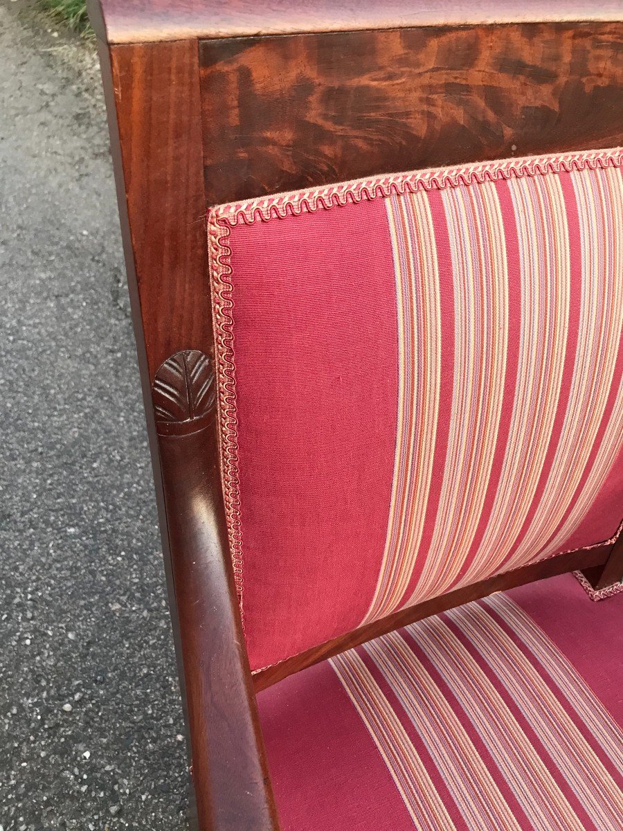 Pair Of époque Restoration Armchairs In Mahogany-photo-3