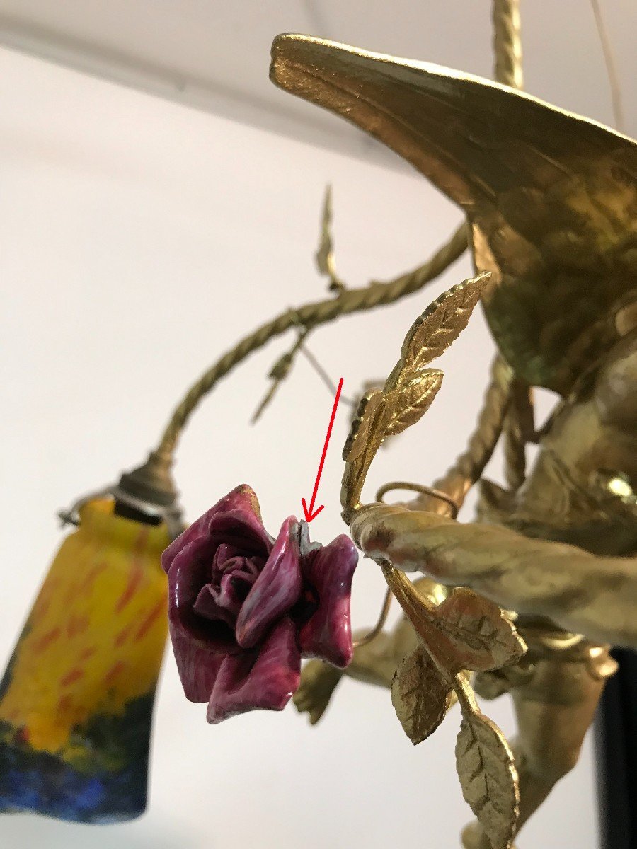 Golden Angel And Tulips Chandelier Muller Frères-photo-4