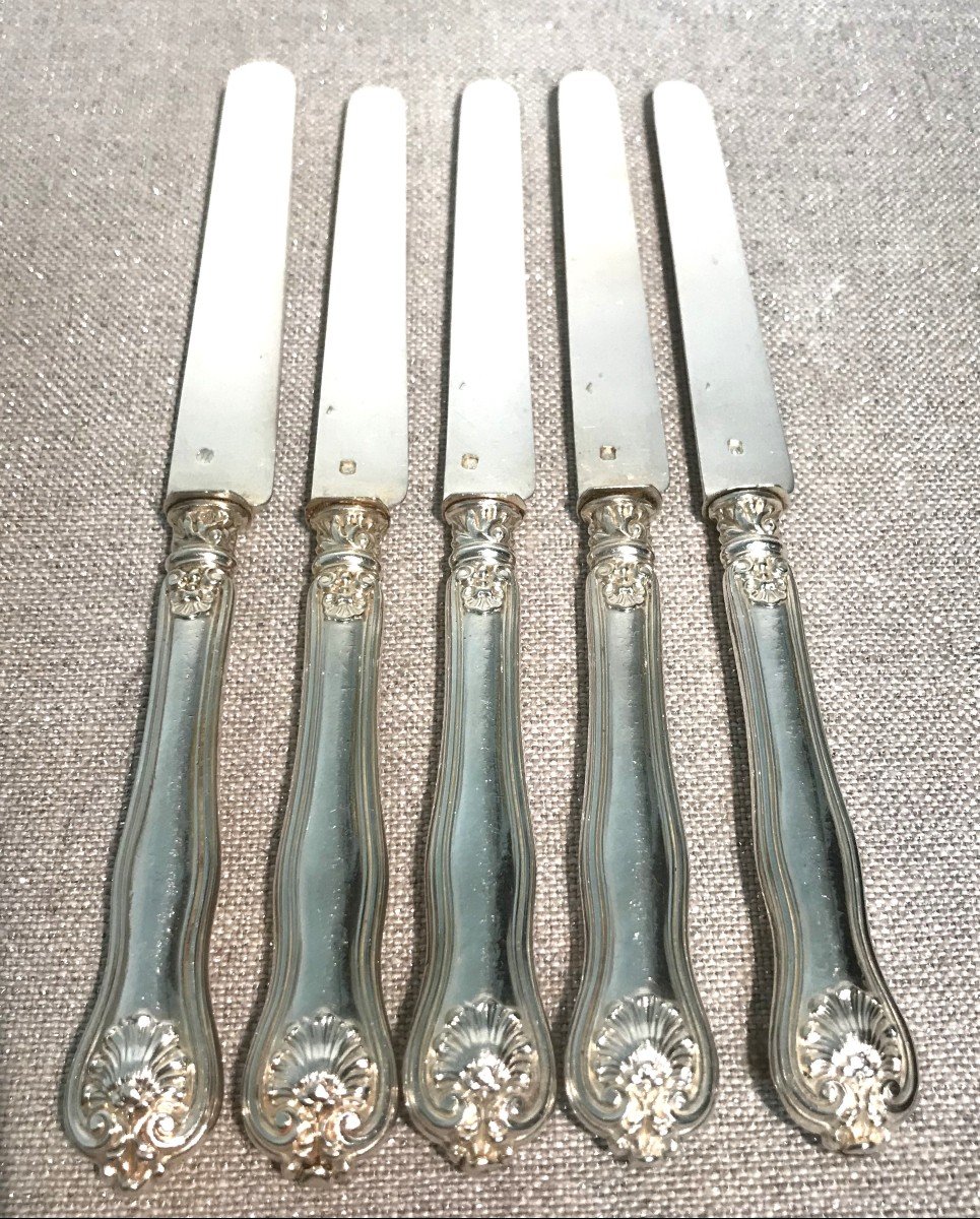 Five Small Knives In Sterling Silver-photo-2