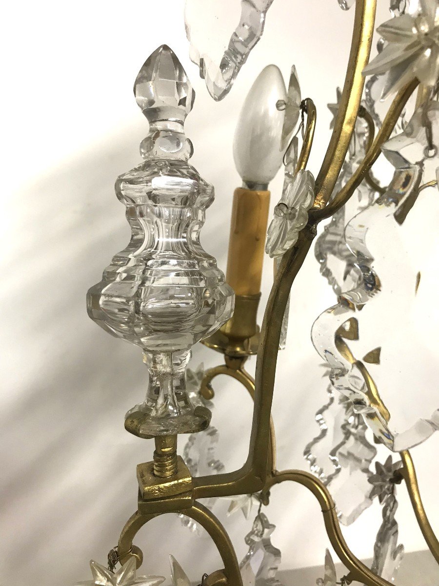 Louis XV Period Cage Chandelier With Crystal And Gilded Bronze Pendants-photo-5