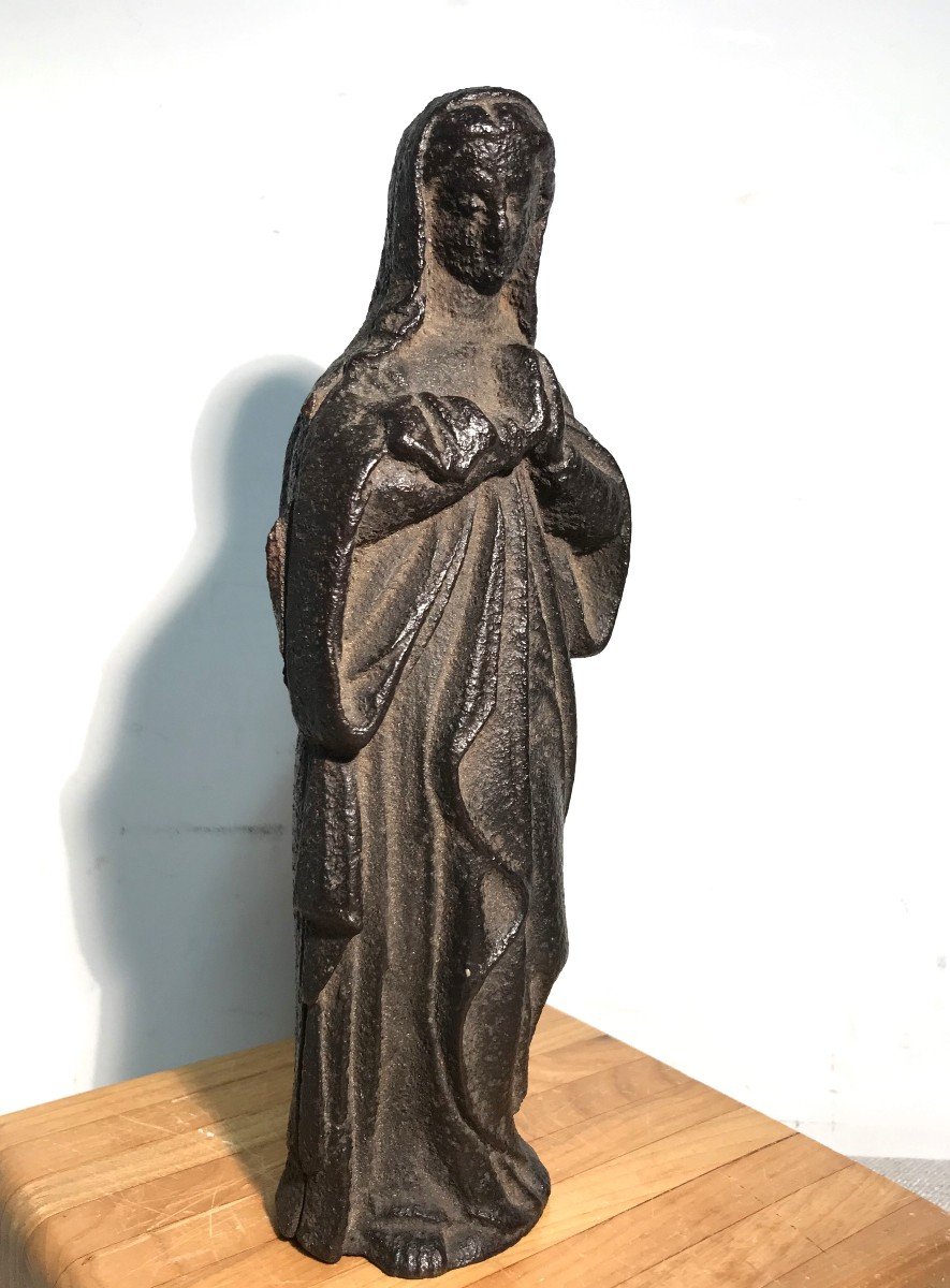 Vierge en fonte époque 18ème siècle-photo-2