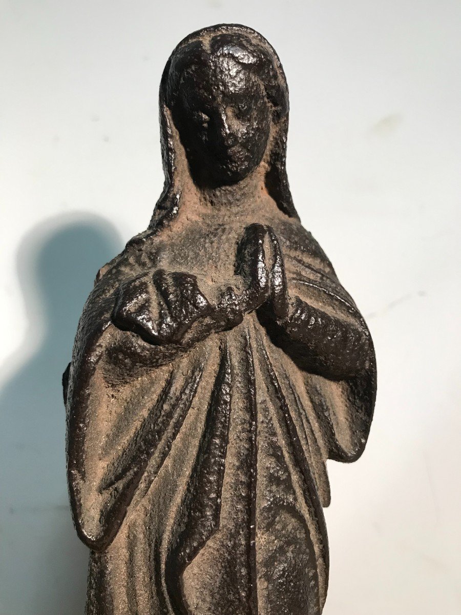 Vierge en fonte époque 18ème siècle-photo-5