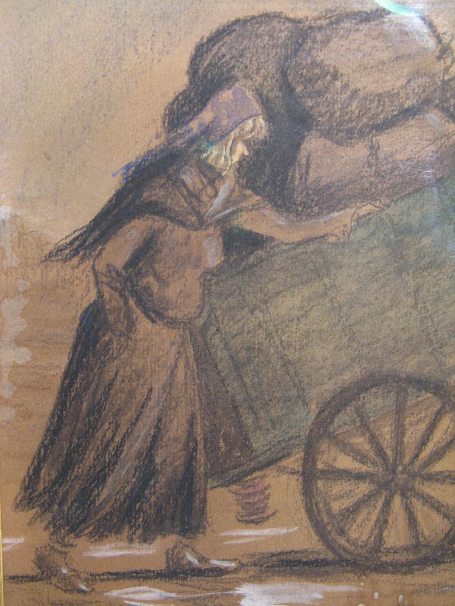 Charcoal Table Signed Georges Tournon 1941-photo-4