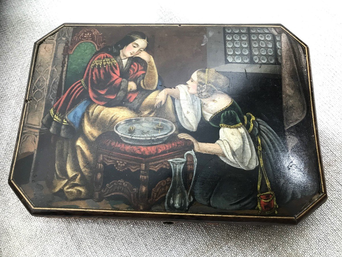 Coffret à bijoux peinture Renaissance Hollandaise-photo-3
