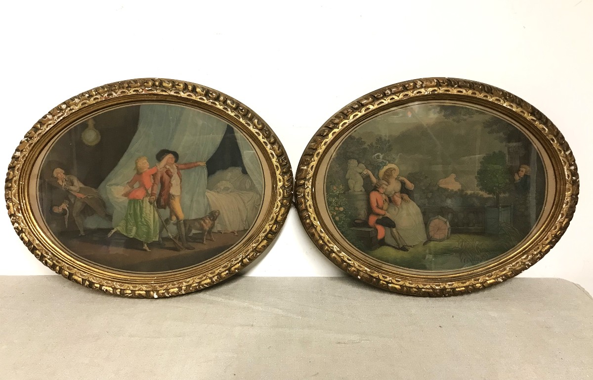 Pair Of Engravings Of Naughty Scenes