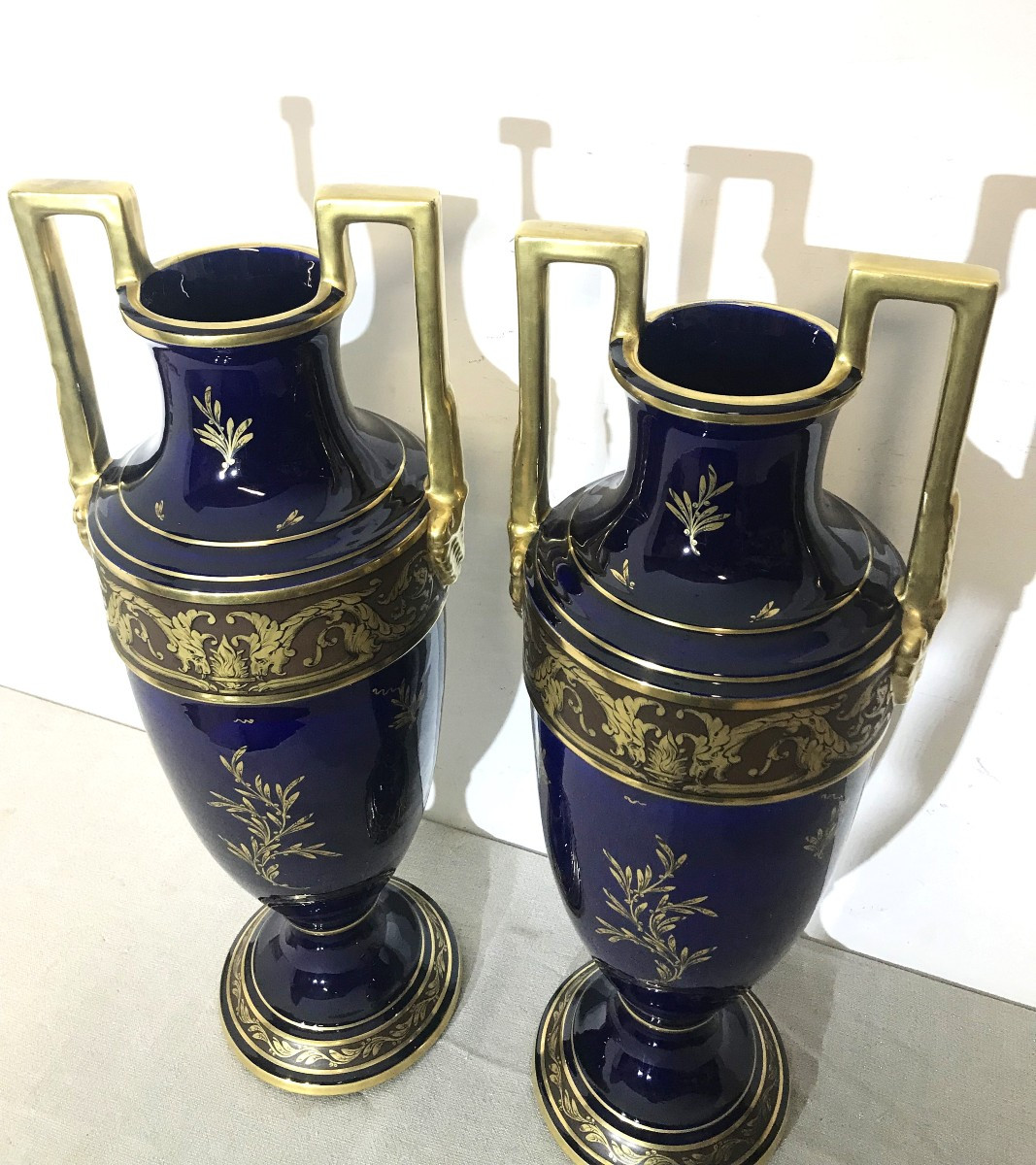 Large Pair Of Jaget And Pinon Tours Vases-photo-4