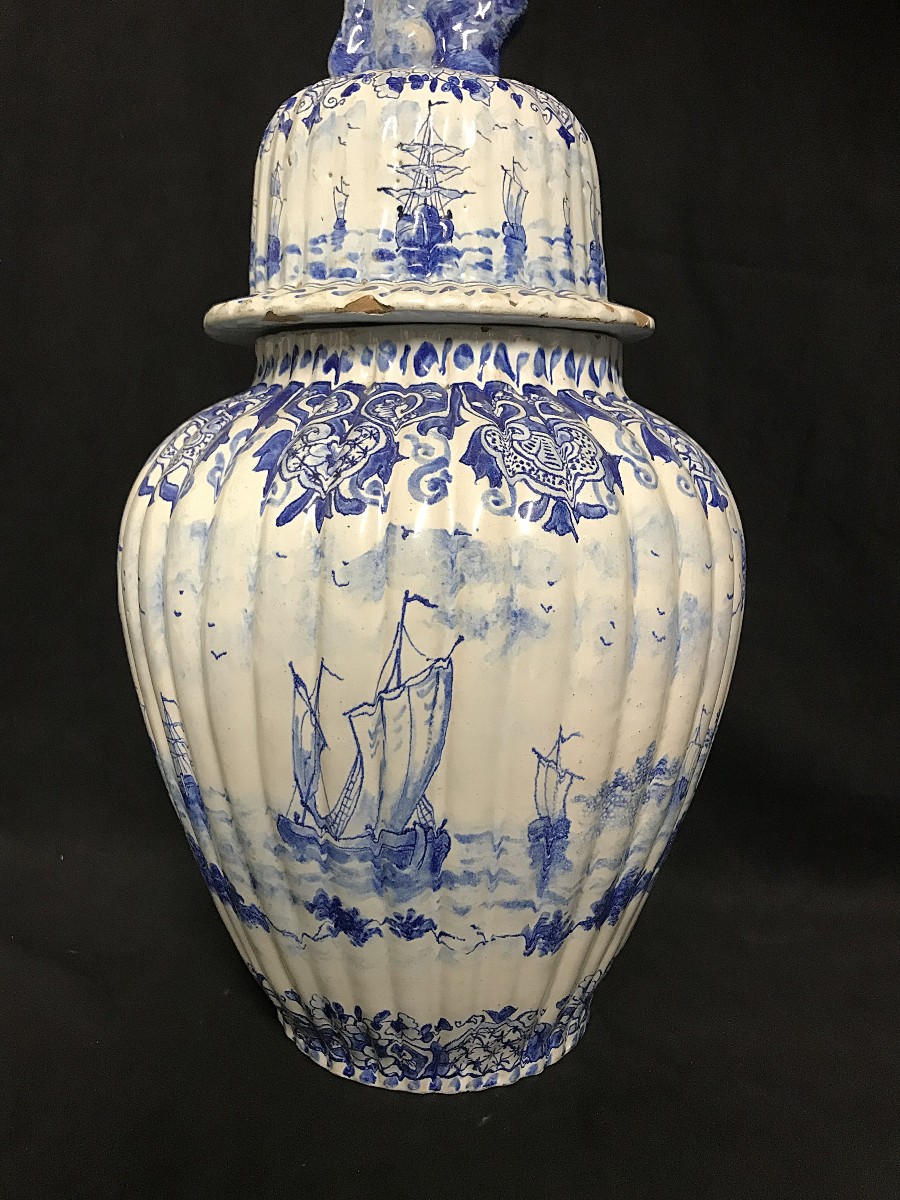18th Century Delft Covered Pot-photo-2