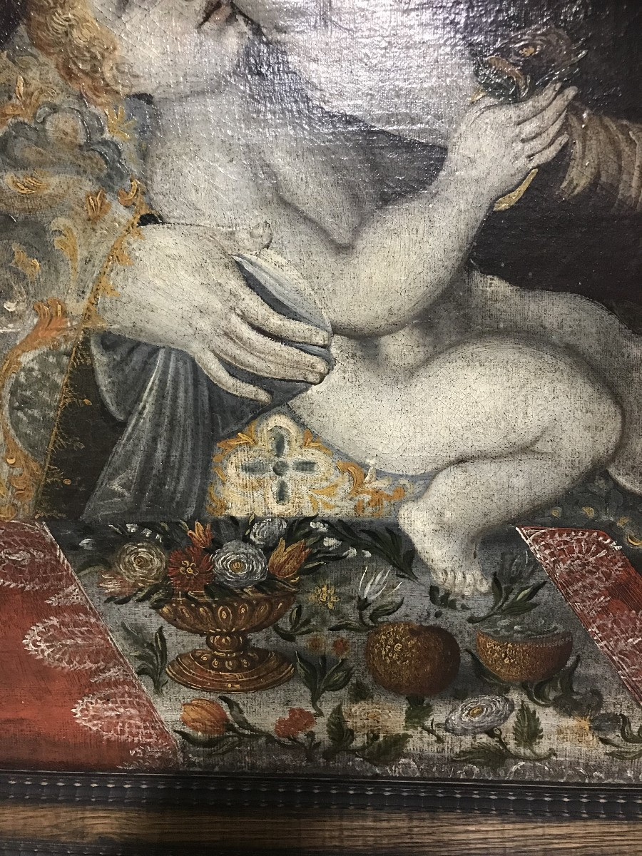 Oil Painting On Canvas Of The Virgin And Child, 17th Century-photo-1