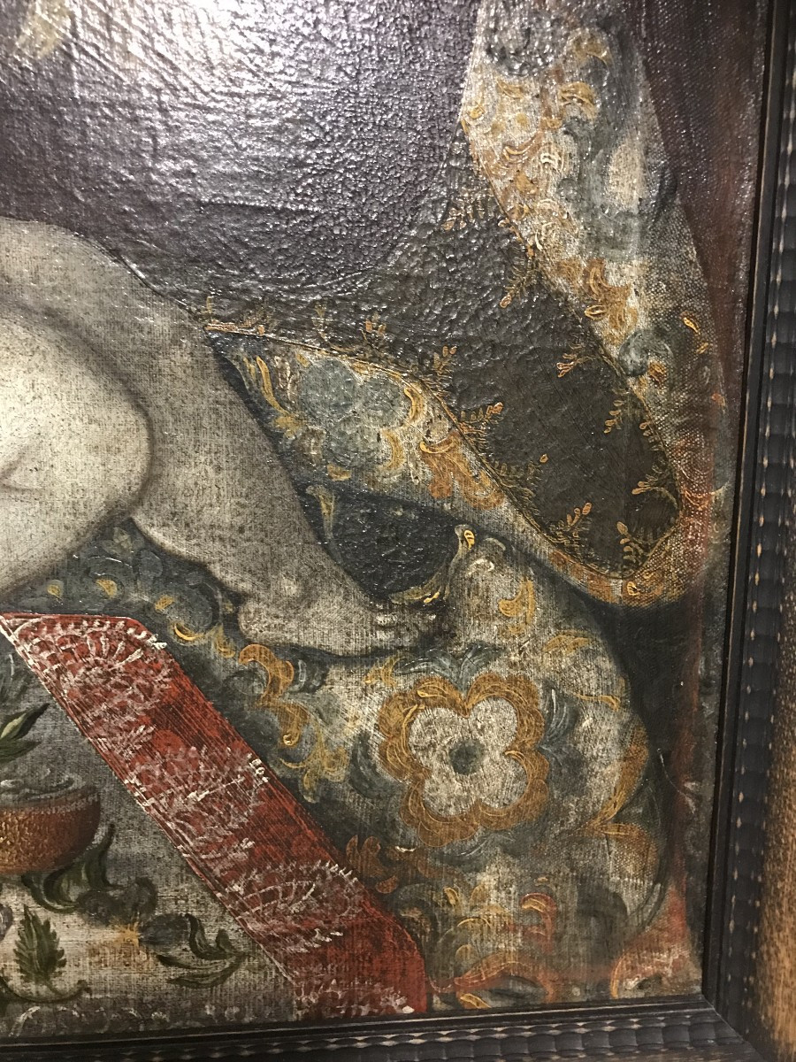 Oil Painting On Canvas Of The Virgin And Child, 17th Century-photo-2