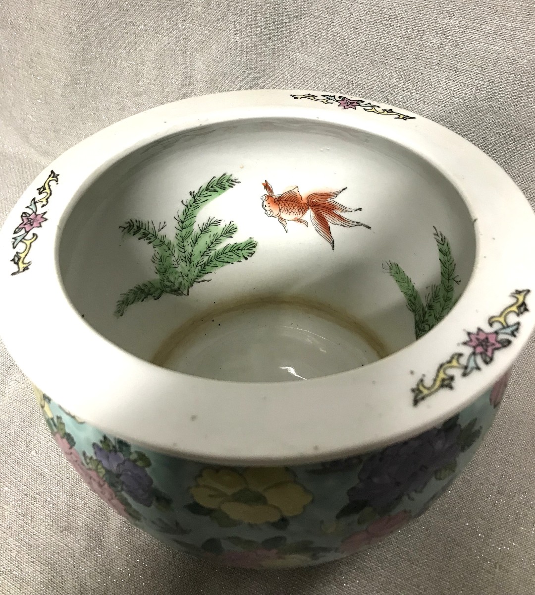Bassin à poisson en porcelaine émaillée-photo-4