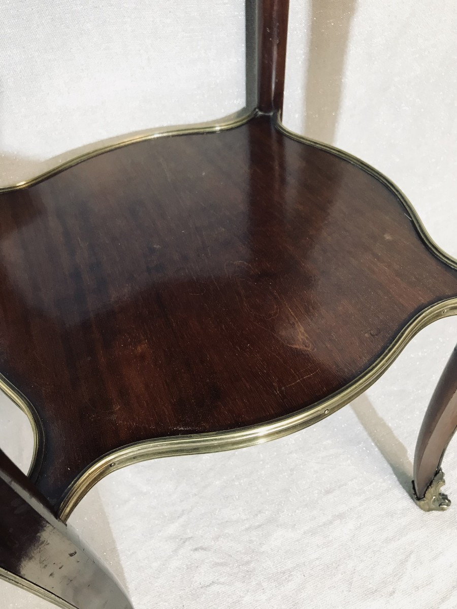 Small Louis XV Style Mahogany And Bronze Pedestal Table-photo-1