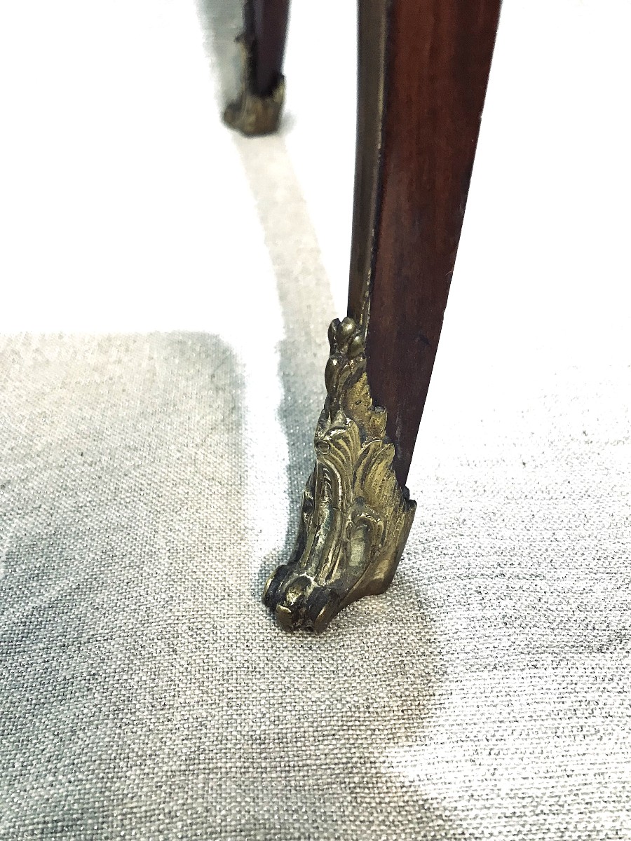 Small Louis XV Style Mahogany And Bronze Pedestal Table-photo-4