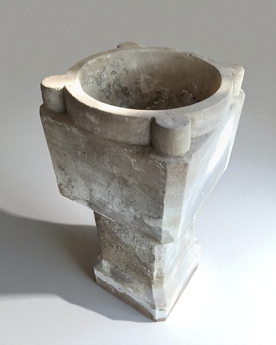 Stone Chapel Baptismal Font Or Holy Water Font-photo-3