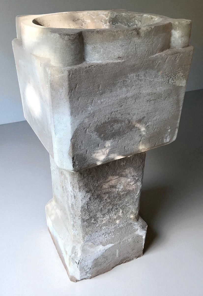 Stone Chapel Baptismal Font Or Holy Water Font-photo-4