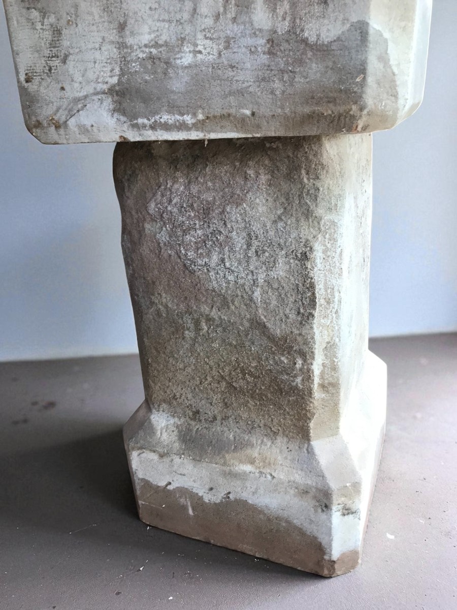Stone Chapel Baptismal Font Or Holy Water Font-photo-6