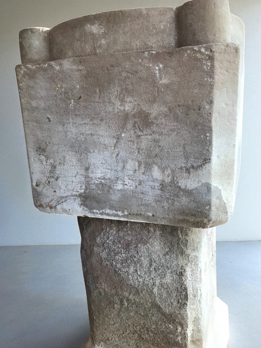 Stone Chapel Baptismal Font Or Holy Water Font-photo-7