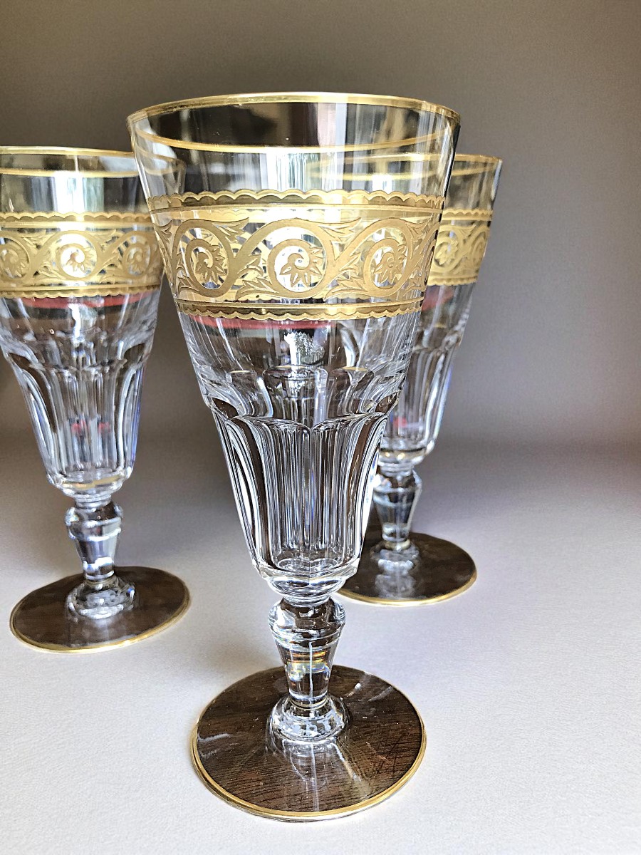  9 Baccarat Crystal Champagne Flutes, Eldorado Model-photo-3